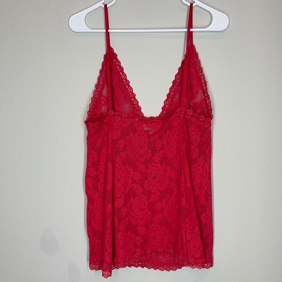 Vintage Victoria's Secret Cami Lace Top Women's Size L Red Floral - Picture 4 of 10